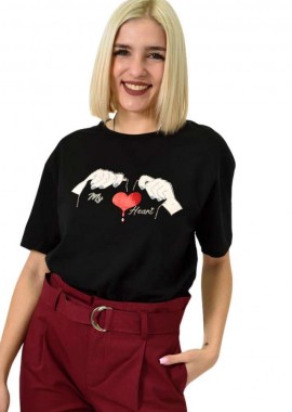 Potre OR - Γυναικείο T-shirt με σχέδιο Μαύρο 23130