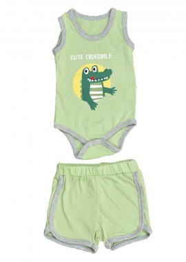 Potre OR - Βρεφικό σετ με σχέδιο δεινόσαυρο Πράσινο 16324