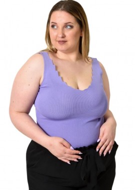 Potre OR - Γυναικείο Plus Size πλεκτό τοπ Μωβ 24351