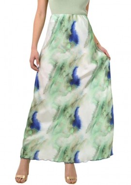 First Woman - Midi φούστα σατέν tie dye Πράσινο 23528