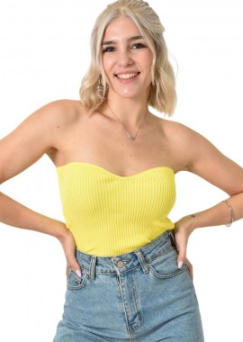 Potre OR - Τοπάκι στράπλες ριπ Κίτρινο 24269