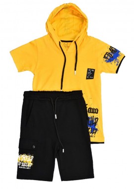 Potre OR - Παιδικό αθλητικό σετ με κουκούλα Κίτρινο 15899
