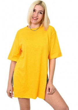 Potre OR - Τ-shirt μονόχρωμο oversized Κίτρινο 23562
