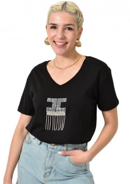 Potre OR - T-shirt με στρας Μαύρο 24151