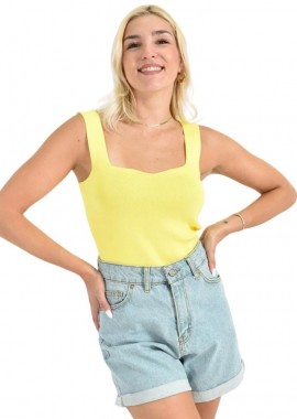 Potre OR - Γυναικείο τοπ με V σχέδιο Κίτρινο 16216