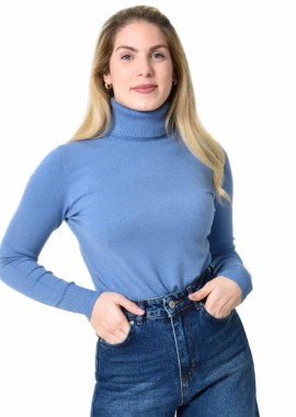 Potre OR - Πλεκτό Ζιβάγκο με Ύφανση Ριπ & Απαλή Υφή Μπλε 27265