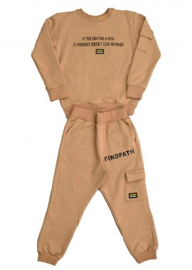 Potre OR - Παιδικό σετ με τύπωμα findpath Καφέ 17109