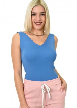 Potre OR - Γυναικείο πλεκτό τοπ Μπλε 23209