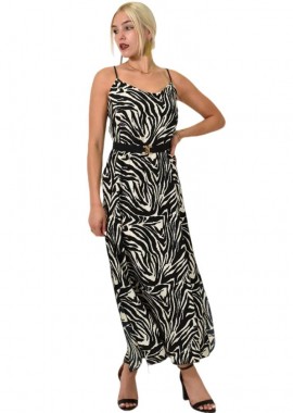 Potre OR - Midi φόρεμα με λεπτές τιράντες animal print Animal Print 24929