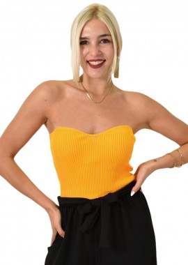 Potre OR - Τοπάκι στράπλες ριπ Μουσταρδί 24866