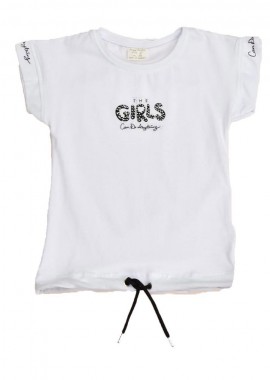 Potre OR - Παιδική μπλούζα με τύπωμα και στρας GIRLS Λευκό 16380