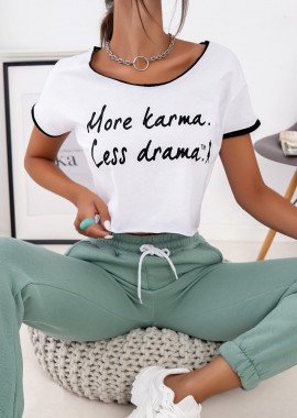 sense-shop - KARMA WHITE CROP TSHIRT