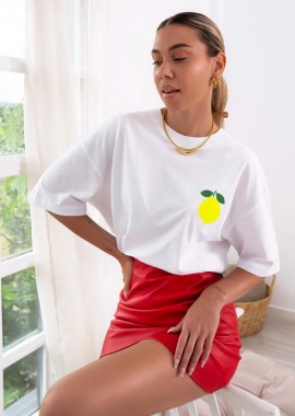 sense-shop - TSHIRT ΛΕΥΚΟ ME ΛΕΜΟΝΙ - LEMON