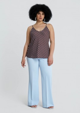 MAT FASHION - Σατέν ριγέ τοπ με ρυθμιζόμενες τιράντες