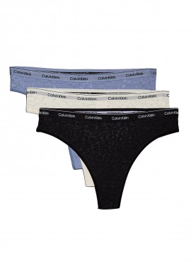 CALVIN KLEIN - Σετ 3 τεμάχια Σλιπ Brazilian Με Δαντέλα