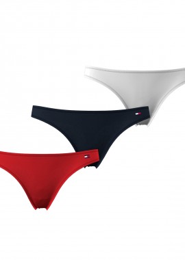 TOMMY HILFIGER - Σετ 3 τεμάχια Σλιπ Thong Βαμβακερά