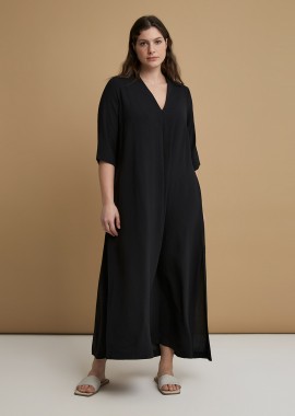 MAT FASHION - Maxi φόρεμα V κρεπ airwashed