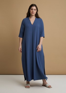 MAT FASHION - Maxi φόρεμα V κρεπ airwashed