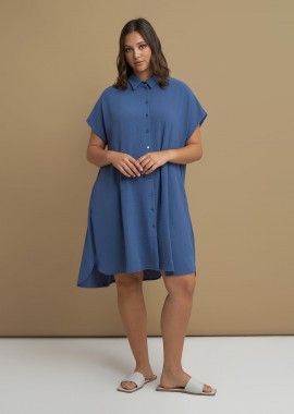 MAT FASHION - Σεμιζιέ φόρεμα κρεπ airwashed