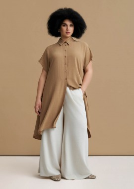 MAT FASHION - Σεμιζιέ φόρεμα κρεπ airwashed