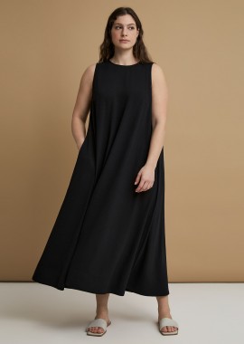 MAT FASHION - Αμάνικο maxi φόρεμα airwashed κρεπ
