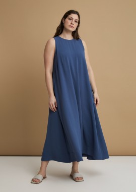 MAT FASHION - Αμάνικο maxi φόρεμα airwashed κρεπ