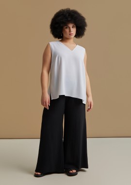 MAT FASHION - Μπλούζα αμάνικη κρεπ airwashed