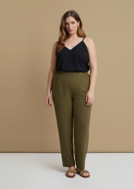 MAT FASHION - Tapered παντελόνι κρεπ airwashed