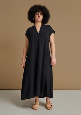 MAT FASHION - Φόρεμα κρεπ airwashed με πτυχώσεις