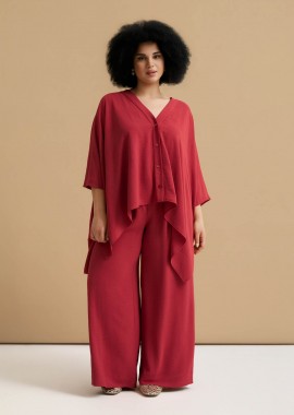 MAT FASHION - Πουκάμισο κρεπ airwashed με ασυμμετρία