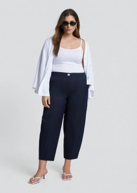 MAT FASHION - Παντελόνι barrel με ελαστική μέση
