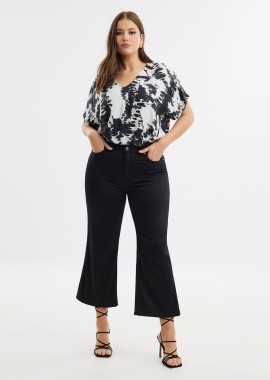 MAT FASHION - Τζιν basic flare cropped