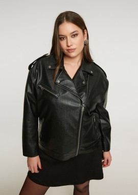 MAT FASHION - Faux leather μπουφάν biker
