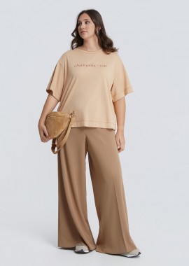 MAT FASHION - Βαμβακερό boxy t-shirt με logo “charismatic you”