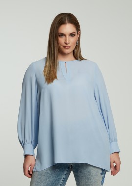 MAT FASHION - Μπλούζα με cut-out λεπτομέρεια στη λαιμόκοψη