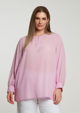 MAT FASHION - Μπλούζα με cut-out λεπτομέρεια στη λαιμόκοψη