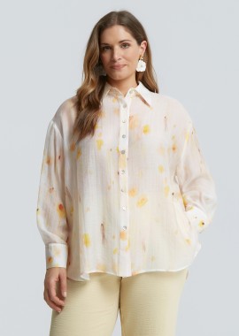 MAT FASHION - Βαμβακερό artistic-print πουκάμισο