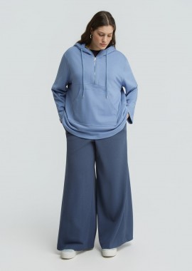 MAT FASHION - Βαμβακερό φούτερ με κουκούλα & φερμουάρ