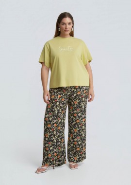 MAT FASHION - Βαμβακερό t-shirt με strass στάμπα