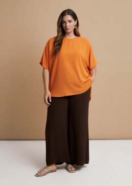 MAT FASHION - Κρεπ μπλούζα με ασύμμετρη πλάτη