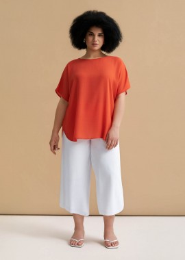 MAT FASHION - Μπλούζα κρεπ με στρογγυλή λαιμόκοψη