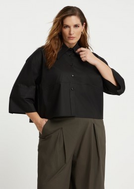 MAT FASHION - Cropped πουκάμισο ποπλίνα σε boxy γραμμή