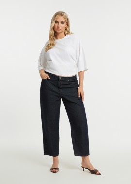 MAT FASHION - Τζιν παντελόνι barrel σε σκούρο denim