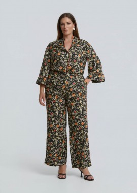 MAT FASHION - Εμπριμέ παντελόνα με floral σχέδιο