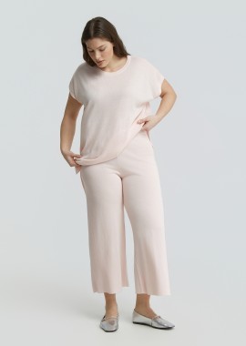 MAT FASHION - Πλεκτό cropped παντελόνι