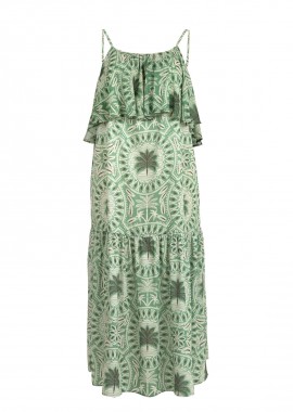 MAT FASHION - Maxi φόρεμα με τιράντες και palm print