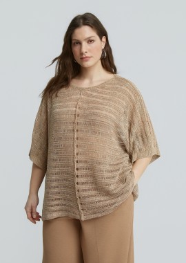 MAT FASHION - Πλεκτή μπλούζα με ριγέ πλέξη