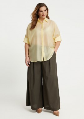 MAT FASHION - Μακρύ πουκάμισο από lyocell με δεσίματα στα μανίκια