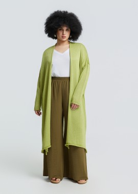 MAT FASHION - Μακριά πλεκτή ζακέτα με lurex
