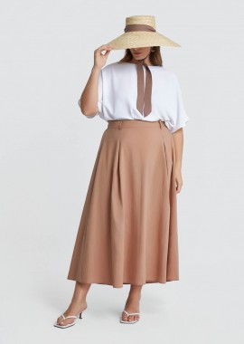 MAT FASHION - Maxi φούστα ποπλίνα με ζώνη στη μέση